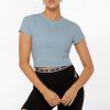 Lorna Jane Frauen Ausschnitt aktiv Kurzarm Crop Top Reise blau Kleidung 4ZTZ42203 Lorna Jane Pants