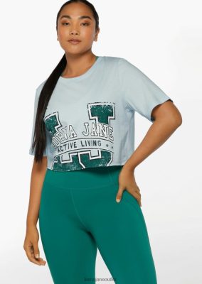 Lorna Jane Frauen Collegiate Cropped T -Shirt blasse Himmel Kleidung 4ZTZ42343 Lorna Jane Österreich
