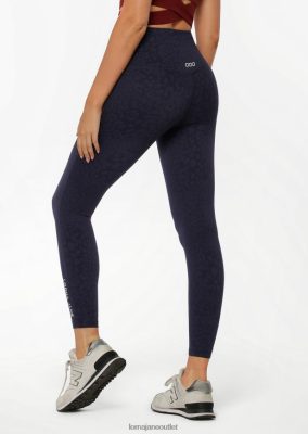 Lorna Jane Frauen LJ Cloud Lotus No Chafe Länge Leggings in voller Länge Französische Marine Leopard Kleidung 4ZTZ42257 Lorna Jane Pants