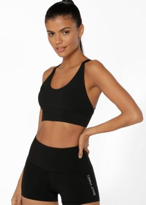 Lorna Jane Frauen Lotus Longline Sports BH Schwarz Kleidung 4ZTZ42456 Lorna Jane Bra