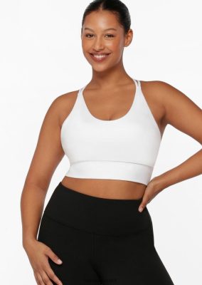 Lorna Jane Frauen Lotus Longline Sports BH Weiß Kleidung 4ZTZ42457 Lorna Jane Österreich