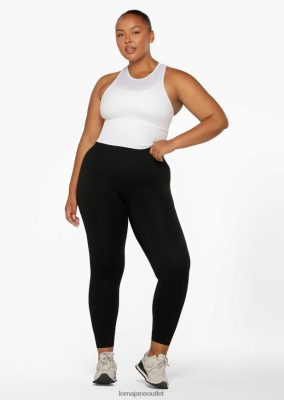 Lorna Jane Frauen Tempo gerippter nahtloser Knöchelbitter -Leggings Schwarz Kleidung 4ZTZ4261 Lorna Jane Österreich