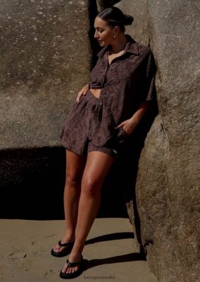 Lorna Jane Frauen staubiger Palmhandtücher kurz Schokolade Kleidung 4ZTZ42298 Lorna Jane Österreich